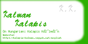 kalman kalapis business card